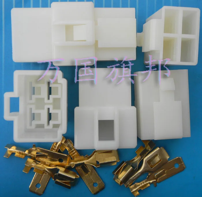 Free Delivery.Four 4: 6.3 mm hole connector terminal 1 male and female + head |