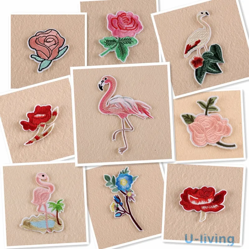 

1pcs Flowers Patch for Clothing Iron on Embroidered Sew Applique Cute Patch Fabric Badge Garment DIY Apparel Accessories