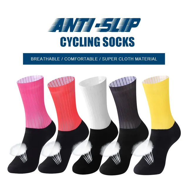US $3.67 New Anti Slip seamless Cycling Socks Integral Moulding High-tech Bike Sock Compression Bicycle Outd
