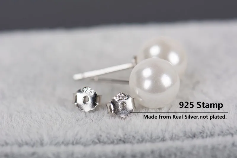 Настоящее чистое серебро 925 пробы, ювелирные изделия, элегантные серьги с жемчугом для женщин, лучший подарок