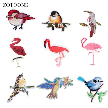 

ZOTOONE Flamingo Patches Birds Stickers Diy Iron on Clothes Heat Transfer Applique Embroidered Applications Cloth Fabric G