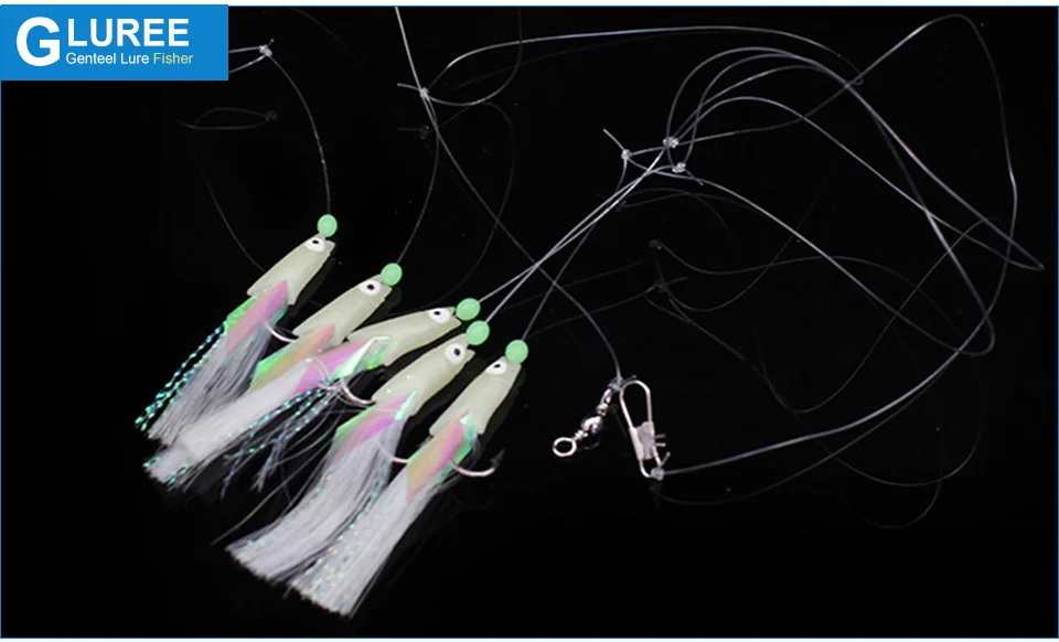 GLUREE-5PCSLot-10#-1#-2#-3#-4#-Luminous-Fish-Head-String-Hook-Soft-Fishing-Hooks-Rigs-Fake-Lure-Hook-Sea-Fishing-Tackle_08