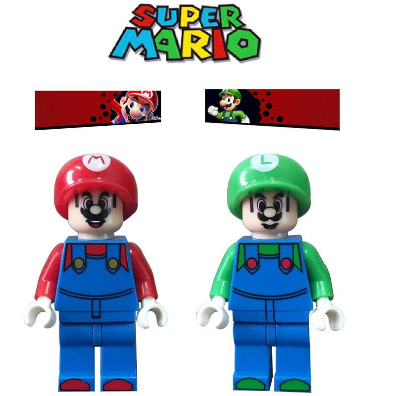 Super Mario Figures Toys Kamen Rider Black Building Blocks Mario Bros Luigi Mario Kataro Minami Bricks Model Children Gifts