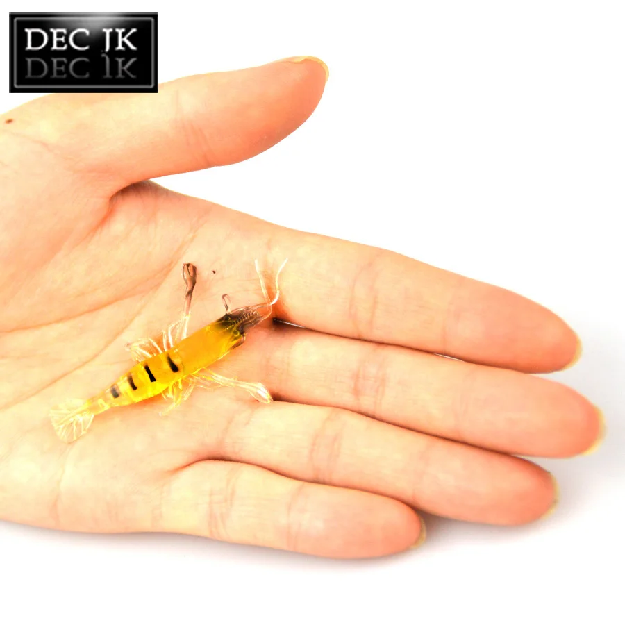 12PCS Artificial Shrimp Fishing Bait Sabiki Crank Baits Soft Silicone Fake Lures Slow Sinking Plug Worm Suit For Fishing Lure Set (3)