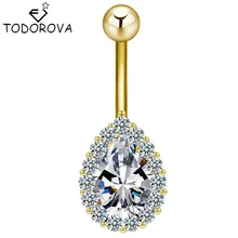 

Belly Button Rings Water Drop Dangle Cubic Zirconia Piercing Navel Surgical Steel Body Jewelry for Women Girls Party Gift