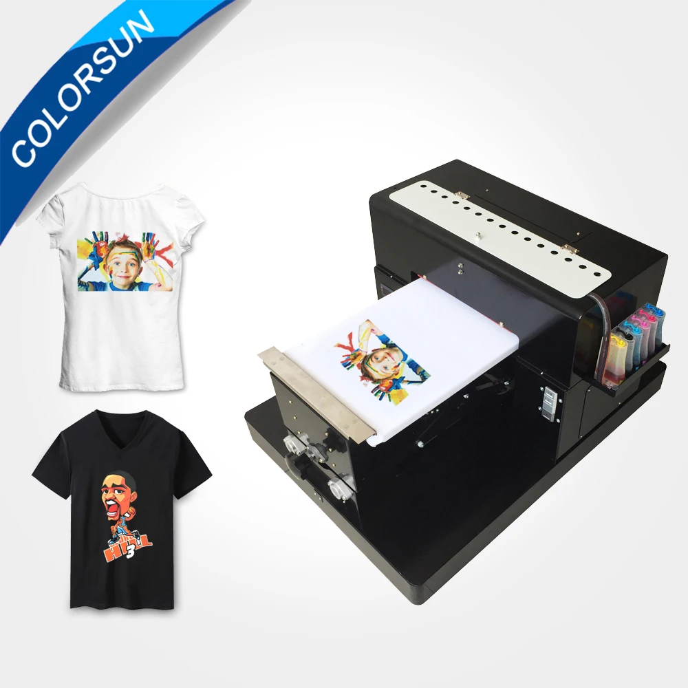 Colorsun A3 size T shirt Flatbed printer Digital Printing machine for ...