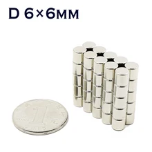 

20pcs 6 x 6 mm Super Strong Powerful 6x6 mm Round Magnet Rare Earth Permanent Neodymium Magnets N35 6*6mm