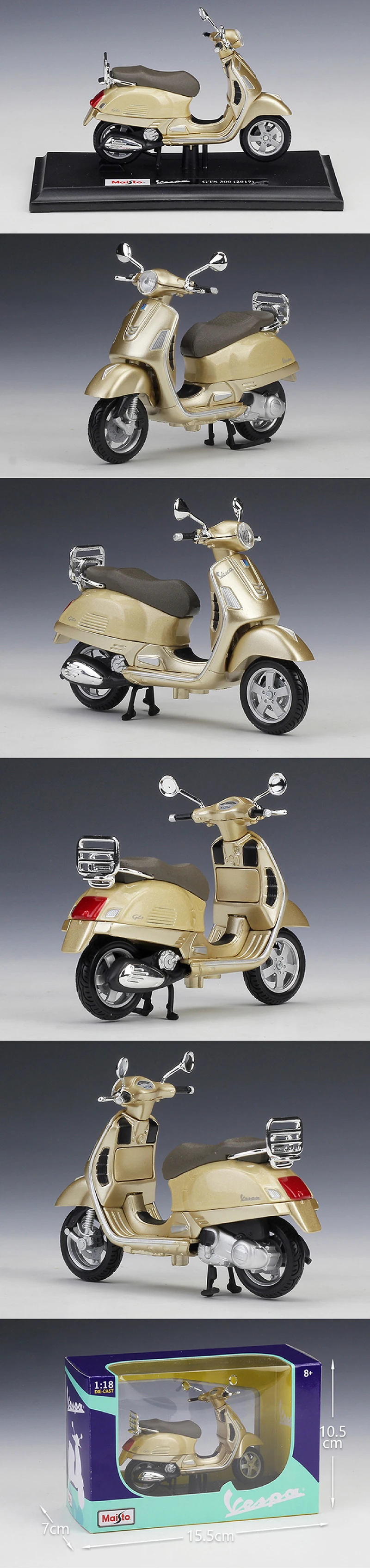 Maisto 1:18 модели мотоциклов VESPA GTS 300 модель велосипедная база литая под давлением мото детская игрушка для коллекции подарков