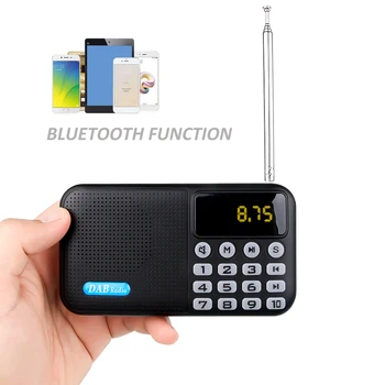 

KEBIDU FM Receiver bluetooth Stereo Speaker Portable Radio Handheld DAB DAB+FM Radio Player Speaker Outdoor Music Player