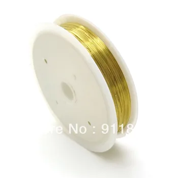 

Free Shipping 0.25mm 50M/Roll Lead & Nickel Free Gold Color Copper Wires Beading Wire DIY Jewelry Findings Brass Metel Line