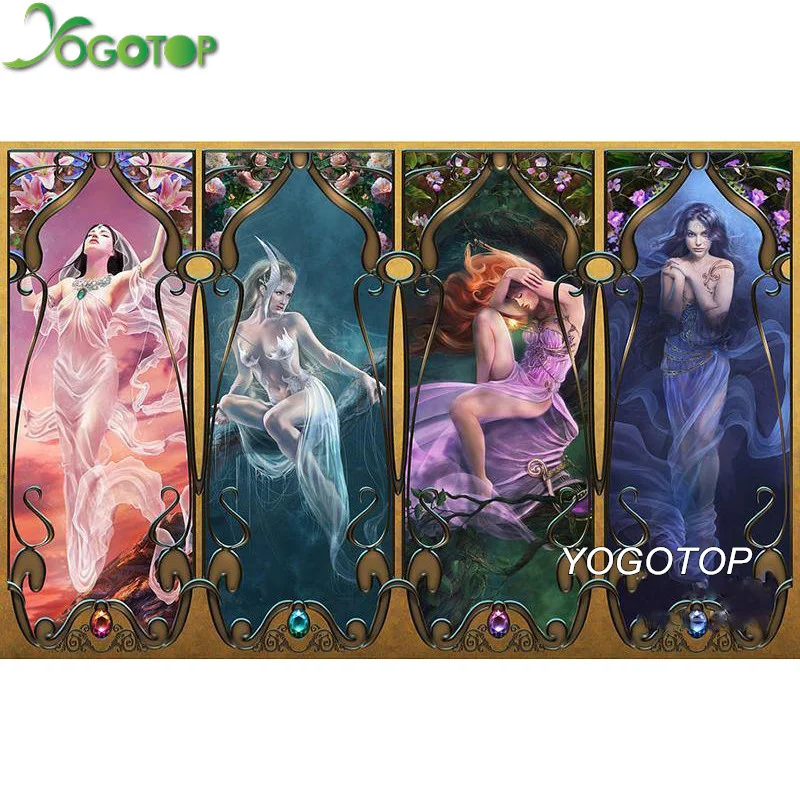

YOGOTOP Diamond Painting European fairy fantasy Portrait Pictures With Rhinestones Girl Diamond Embroidery For Children YY706