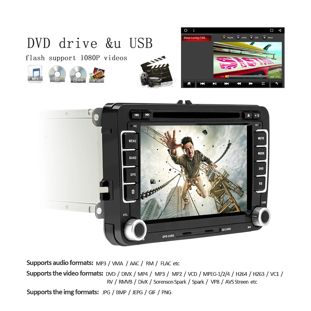 Discount AMprime  2din Android Car DVD Multimedia Player GPS Navigation 2 Din Bluetooth Autoestereo For Volkswagen/ Passat/POLO/GOLF 9