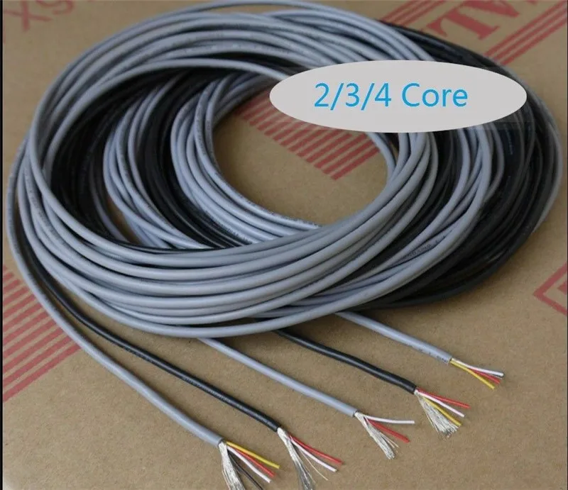 1 м UL 2547 2 ядра 24/26/28 AWG Медный провод экранированный аудио наушники для мобильного телефона сигнальный кабель 300V по ограничению на использование опасных материалов в производстве электрического провода