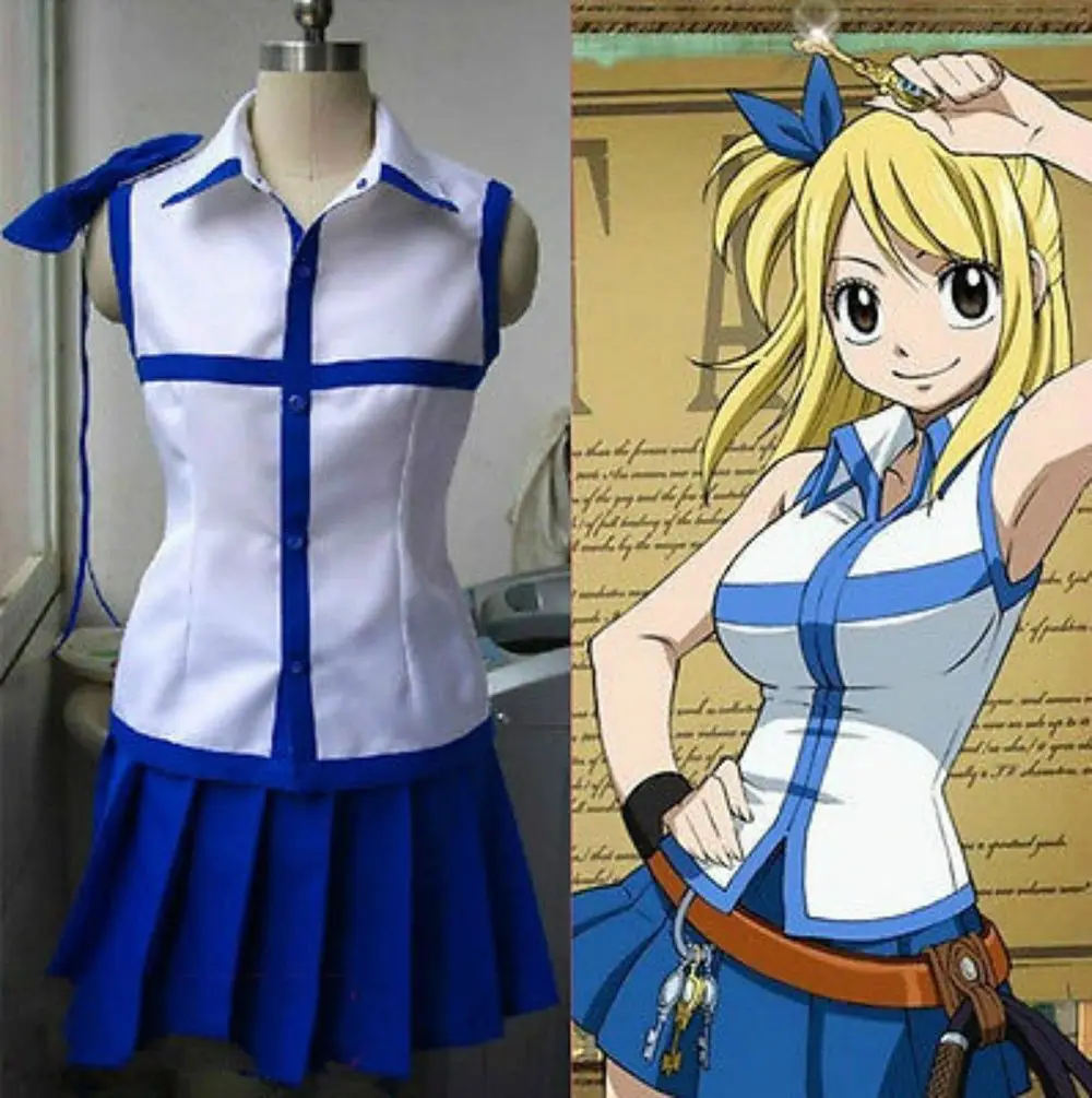 Popular Lucy Heartfilia Costume-Buy Cheap Lucy Heartfilia Costume Fairy Tail Lucy Heartfilia Cosplay Costume Free Shipping(China) - Popular Lucy Heartfilia Costume-Buy Cheap Lucy Heartfilia Costume