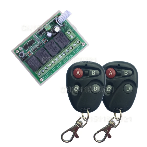 

NEW # 433MHZ 315 MHz DC12V 4CH RF Wireless Remote Control Switch Controllers & Rceiver Modules 4Relays