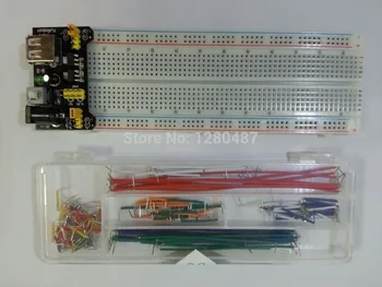 

Promotion Sale !! 3.3V/5V MB102 Breadboard Power Module + MB-102 830 points Prototype Bread board+ 140 jumper wires Freeshipping