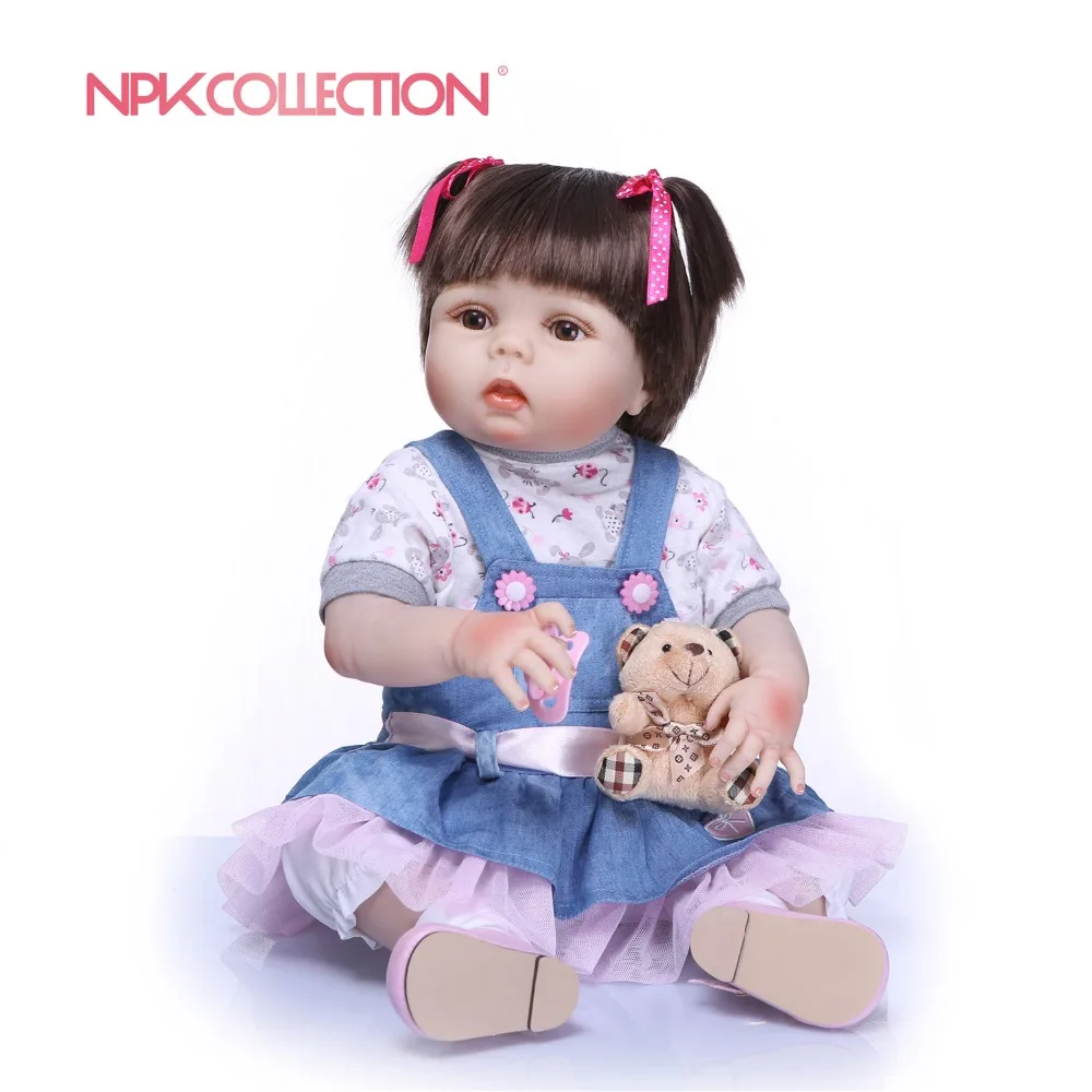 

NPKCOLLECTION New Real 55cm Full Body Silicone Girl Reborn Babies Doll Adorable Lifelike Toddler Baby Kids Playmates Toys