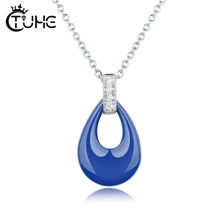 Fashion Blue Pink Water Drop Necklaces For Women Girl Party Jewelry Fashion Water Drop Dancing Crystal Stone Necklace Wholesale Fashion Blue Pink Water Drop Necklaces For Women Girl Party Jewelry Fashion Water Drop Dancing Crystal Stone Necklace Wholesale