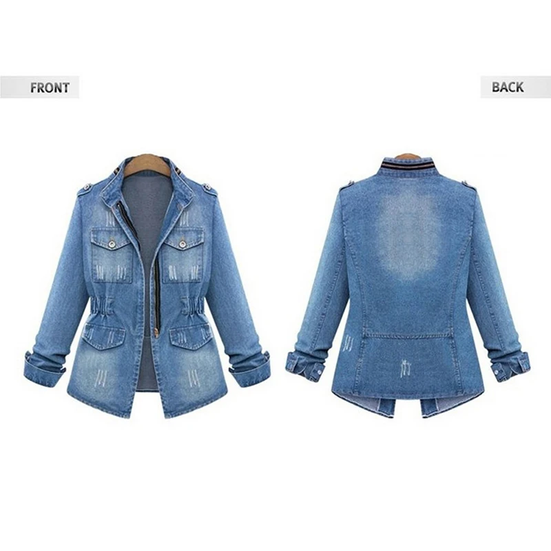 discount  Bigsweety High Quality Denim Jackets Women 2018 Autumn Fashion Long Sleeve Jeans Coat Casual Denim 