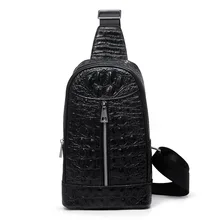 Известный бренд Дизайн 3D крокодил узор Для мужчин Грудь сумка кожаная сумка через плечо мужской Бизнес Грудь пакет кожаная сумка