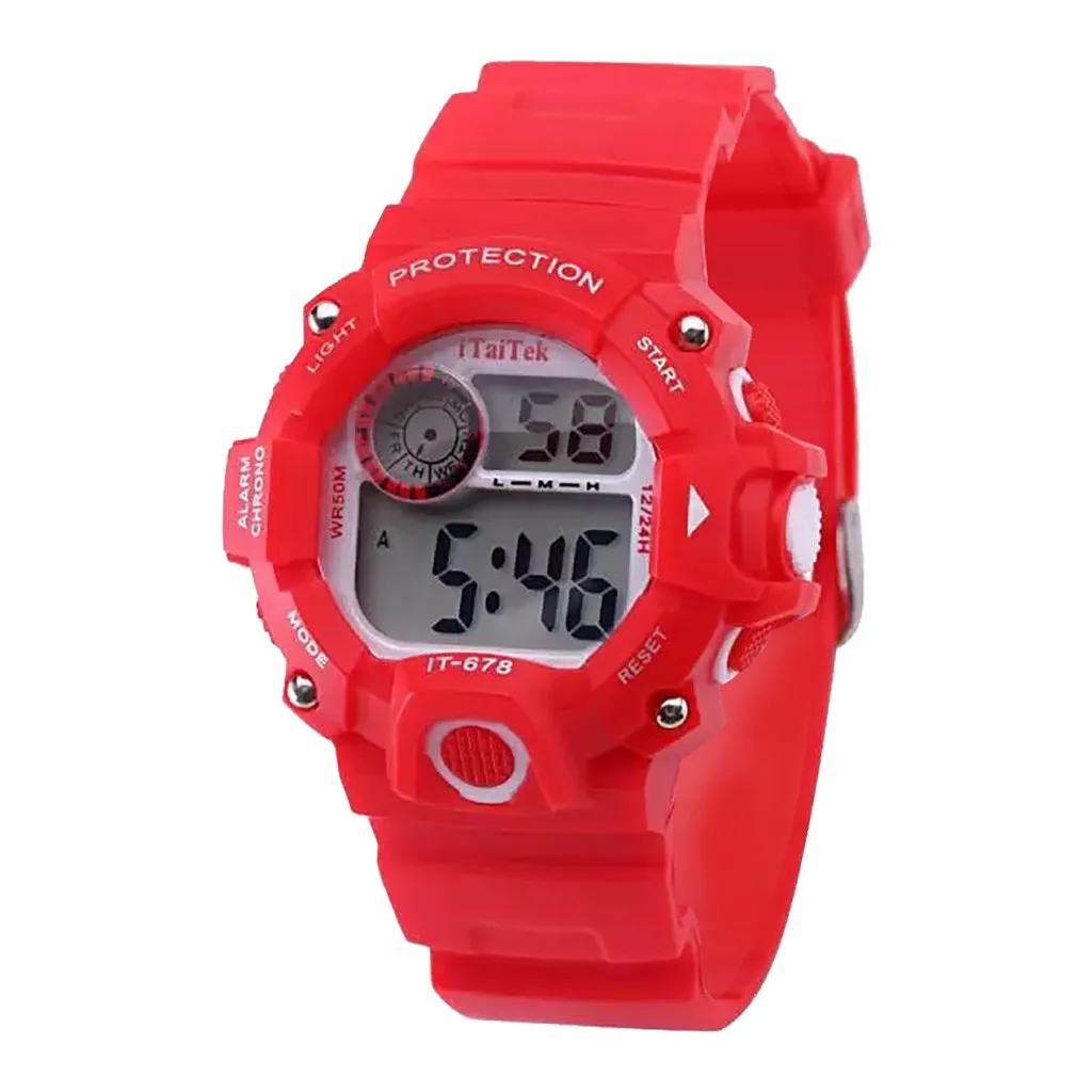 Itaitek модные спортивные детские цифровые часы, многофункциональные светящиеся водонепроницаемые пластиковые детские Студенческие часы, электронные часы - Цвет: I