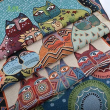 Chainho, серия кошек 4 шт., окрашенная в пряже полиэфирная хлопковая Лоскутная ткань, жаккардовая ткань для самостоятельного шитья подушки, подушки, сумки материал