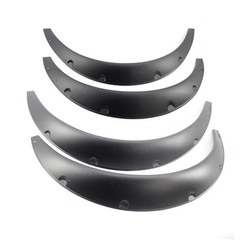 

4 x Plastic Car Body Wheel Eyebrow Fender Flares Flexible Durable (Matte Black)
