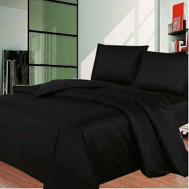 Black Solid Bedding Sets Cotton Duvet/Quilt Cover Sets Sheet