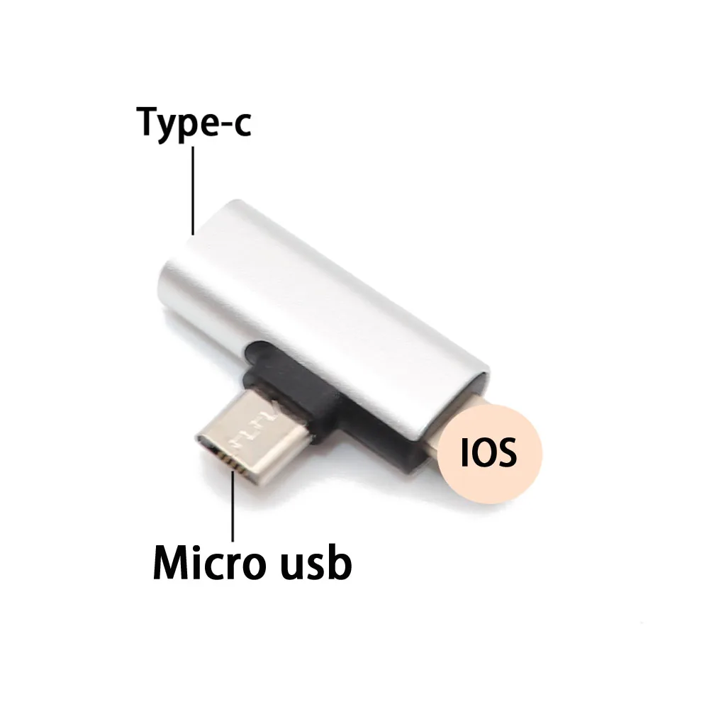 USB C женский для IOS+ micro usb Мужской адаптер для IPhone X XR XS Max 8 7 6 type-c до 8pin зарядный кабель для синхронизации зарядного устройства конвертер