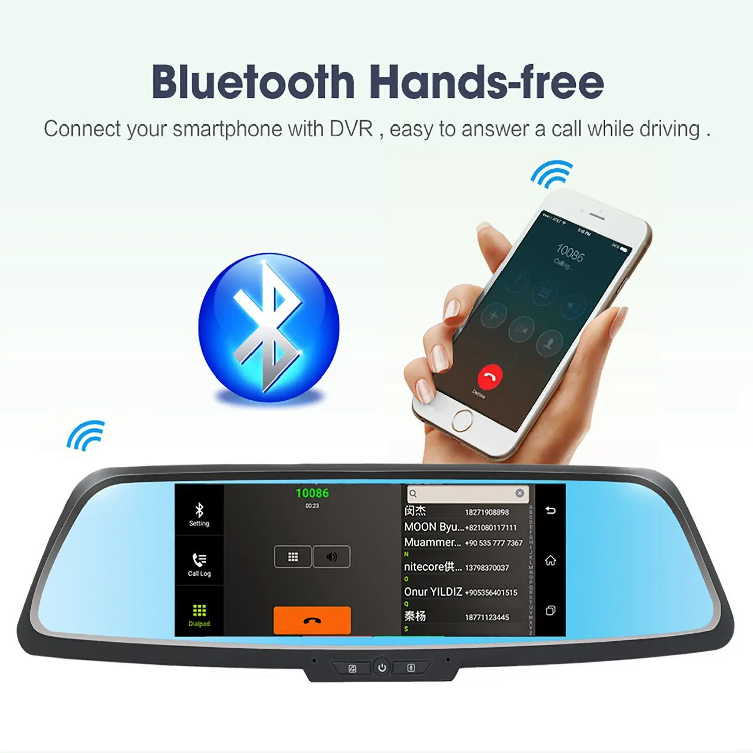  Mode 7 zoll FHD 1080P Android 5.0 3G & WIFI GPS Navigation Auto Dvr Kamera mit Dual objektiv Dash b