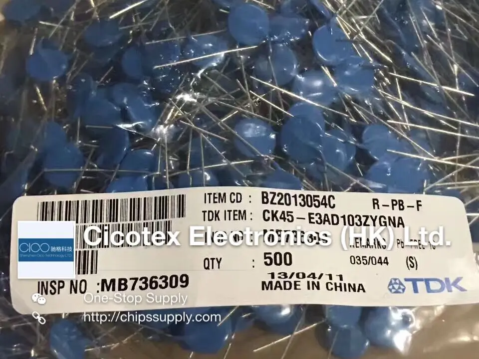 10 шт./лот CK45-E3AD103ZYGNA Керамические дисковые конденсаторы CK45 0 01 мкФ 1kv E DIP2 |