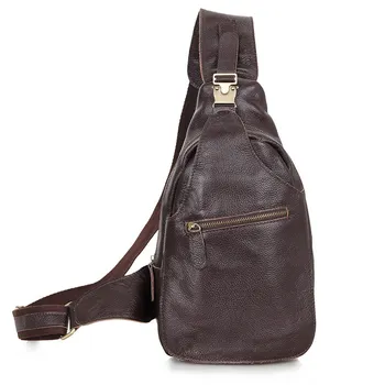 

2018 Genuine Leather Men Shoulder Bag Fashion Trending Oil Wax Leather Mens Crossbody Bag Coffee Chest Pack Men Bag 2467Q