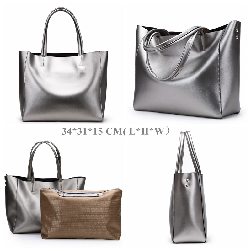 مشمس متجر 2018 أزياء 100% حقيبة جلدية أصلية النساء أعلى-حقائب بيد جلد البقر سعة كبيرة حقيبة كتف الإناث أنيق العمل