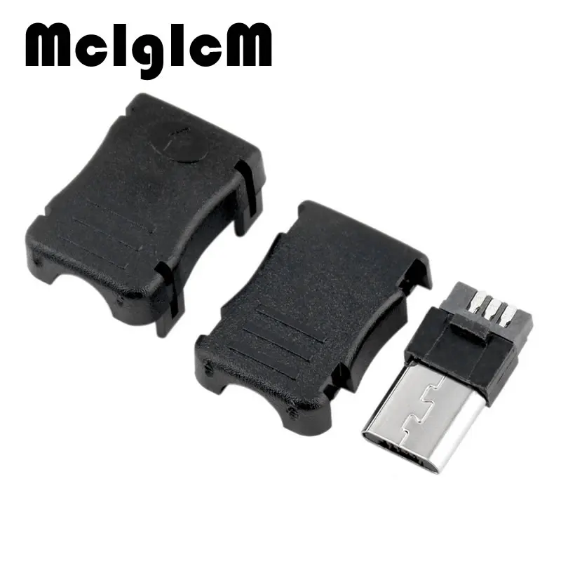 20PCS DIY Micro USB 5 Pin T Port Male Plug Socket Connector/&Plastic Cover
