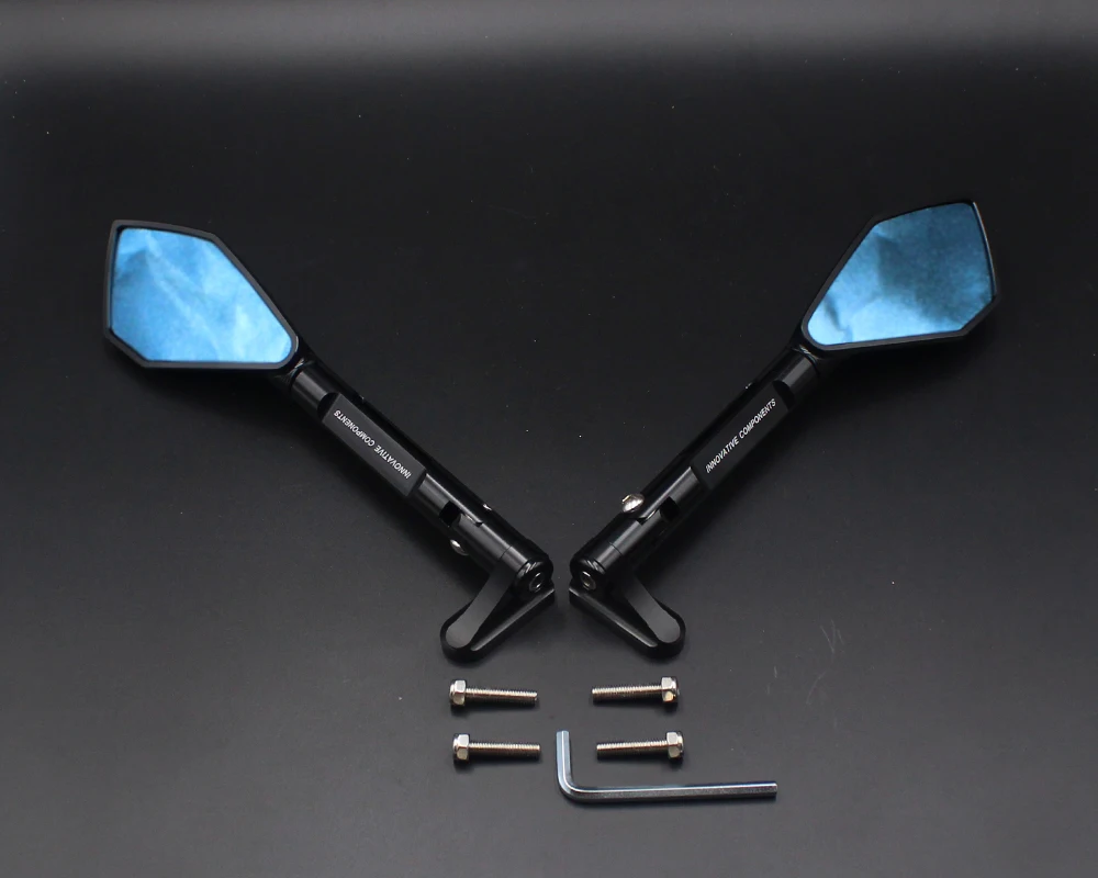 Motorcycle mirrors and mounting adapter ALL aluminum for YAMAHA YZF1000