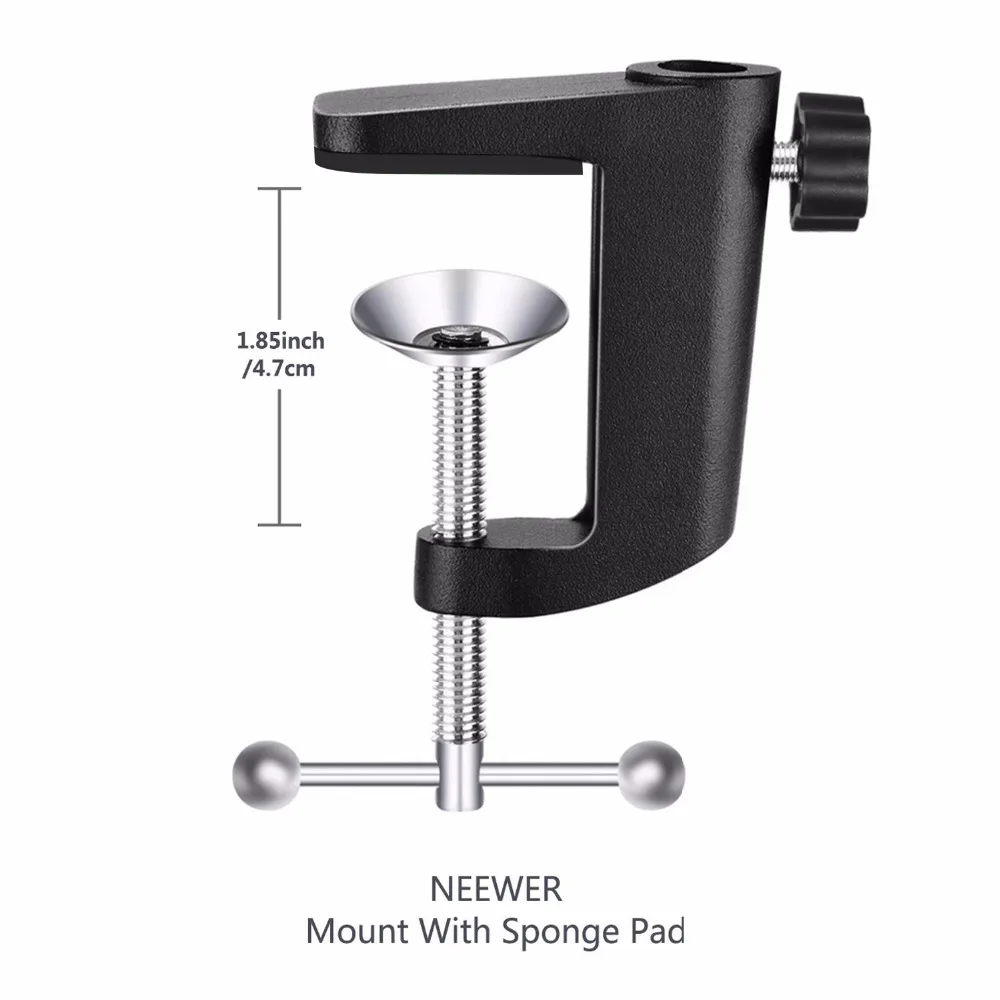 Soporte de brazo de escritorio ajustable Neewer con montaje de cámara para cámara web