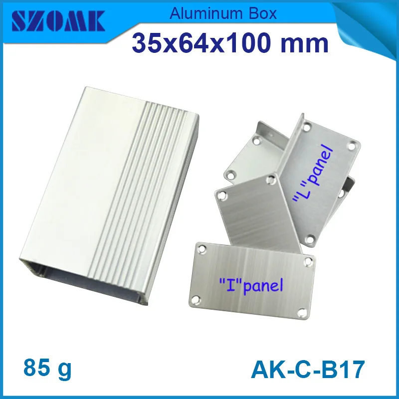 

5pcs/lot heatsink aluminum extrusion cabinet for electronics with L and I panels 35*64*100mm