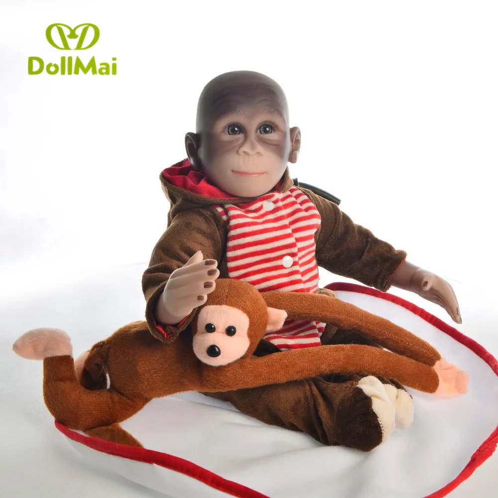 

Macaco Doll Reborn 19"46cm silicone reborn baby dolls toys for children gift Cosplay Monkey Apes baby dolls toys surprsies gift