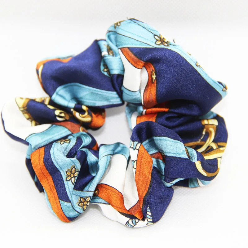 

Free shipping women vintage printing hair Scrunchies lady's elegant Hairbands girl's basic Hair Tie Accessories Ponytail Holder