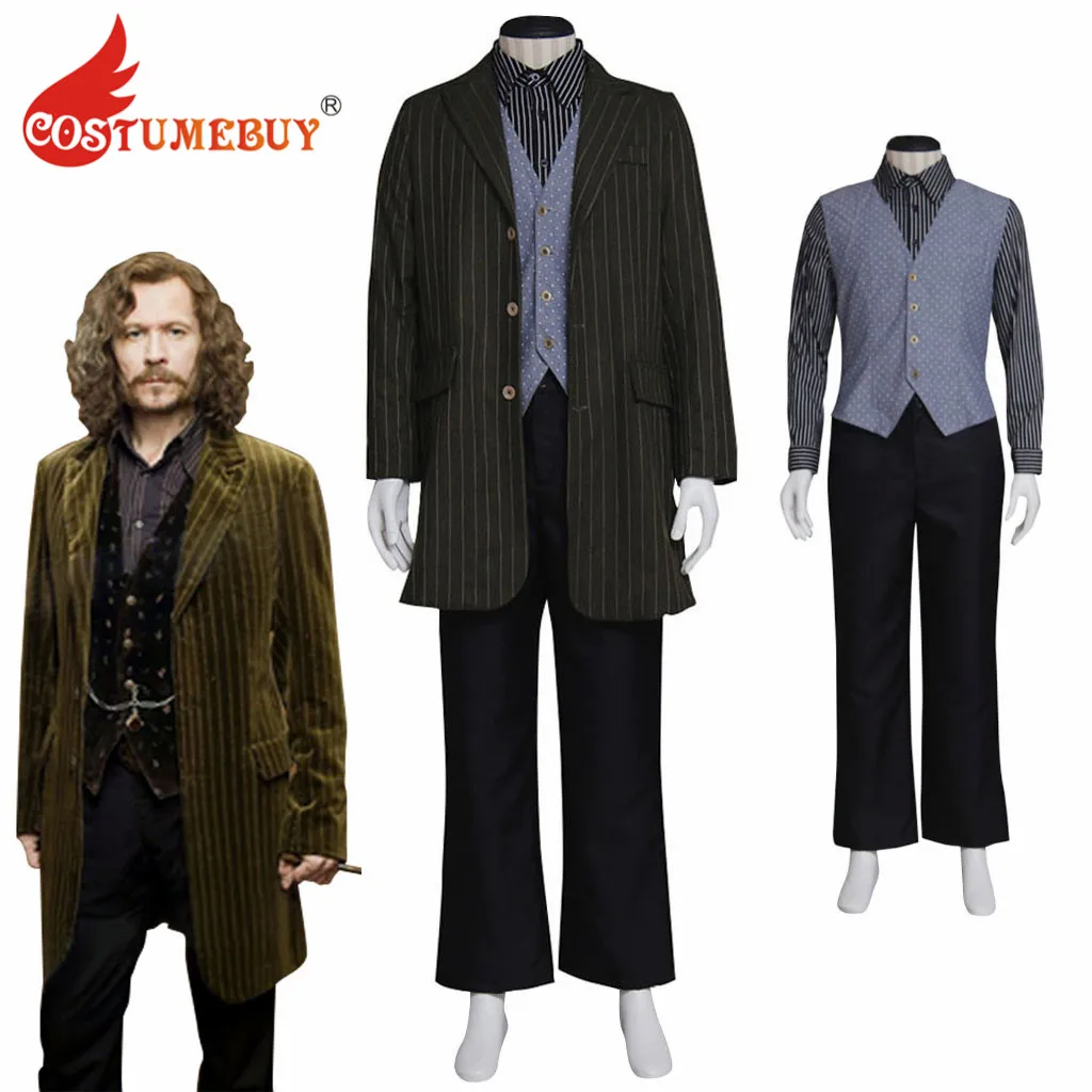 CostumeBuy Харри Поттер Sirius черный фильм костюм наряд для взрослых мужчин Хэллоуин партии Косплей Костюм L920