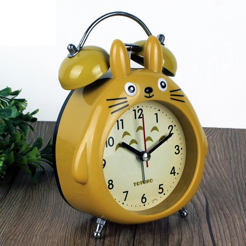  Cute Home Decor TOTORO Quartz Table Clock Bed Room Clock Alarm Clock Snooze Pokemon LED Light Mute 