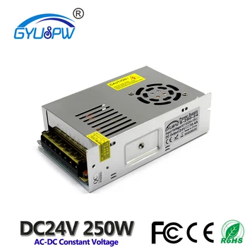 

Regulated Switching Power Supply DC24V 10.4A 250W Driver Transformer AC110V 220V to DC 24V SMPS For LED Strip Light 3D Printer