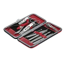 10 шт. маникюрный набор из нержавеющей стали, портативный педикюр, ножницы, пинцет для ушей, клипер для ногтей, набор инструментов для ухода за ногтями SetsHK60