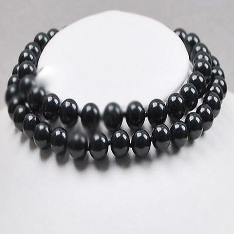 

12mm Black Sea Shell Pearl Necklace 34'' AAA+