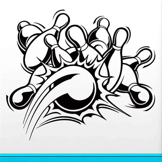 US $7.99 Wall sticker vinyl applique bowling decoration Removable Wall Decals Cartoon living room Art Decor 