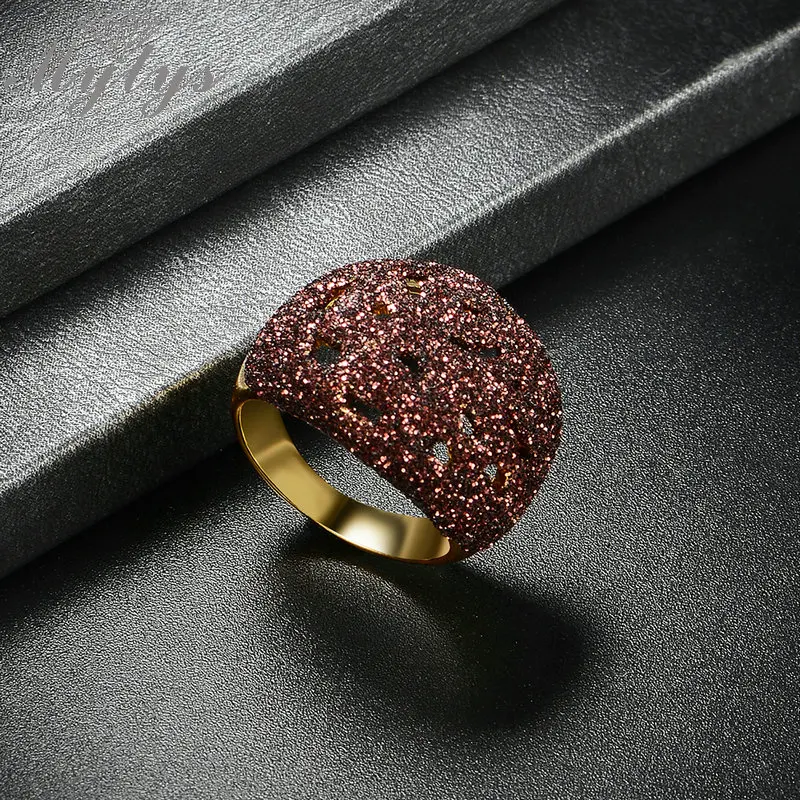 Mytys благородное бордовое темно-винное красное Золотое порошковое кольцо Модные ювелирные изделия полое цветочное кольцо платье на выпускной, бальное платье ювелирные изделия R1917