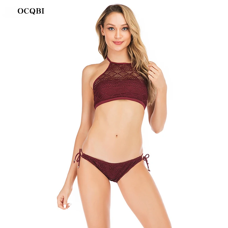 

Bikini 2019 Sexy Women Swimwear Brazilian Bikini Push Up Swimsuit Solid Push-up UnPadded Bra micro bikini Low Waist