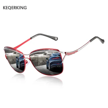 

KEQERKING Polarized Sunglasses Women's 2019 Luxury Brand Butterfly Large Frame Retro Oversized Sunglasses Women's Glasses UV400