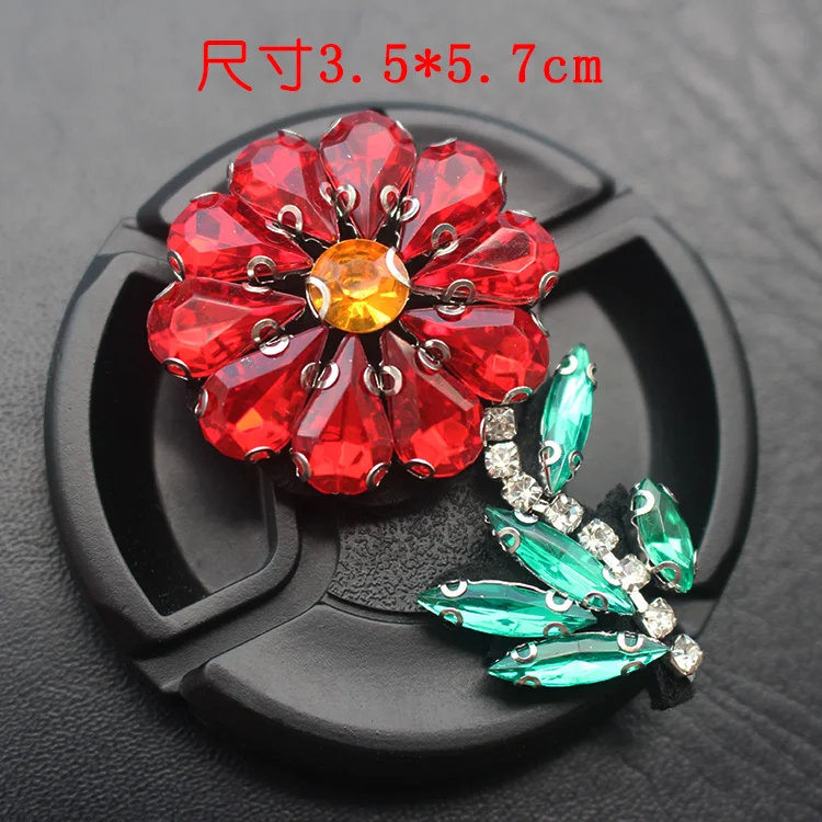 4 Pz Di Alta Qualità Rosso Bordato Diamante Scarpe/Panno Decorativo In Rilievo Toppe E Stemmi Applique Toppe Parches Para La Ropa Toppe E Stemmi Per I