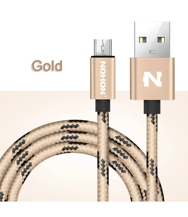 NOHON Micro USB кабель для быстрой зарядки нейлон для samsung Xiaomi huawei Nokia sony LG USB ЗУ для мобильного телефона Кабели для синхронизации данных